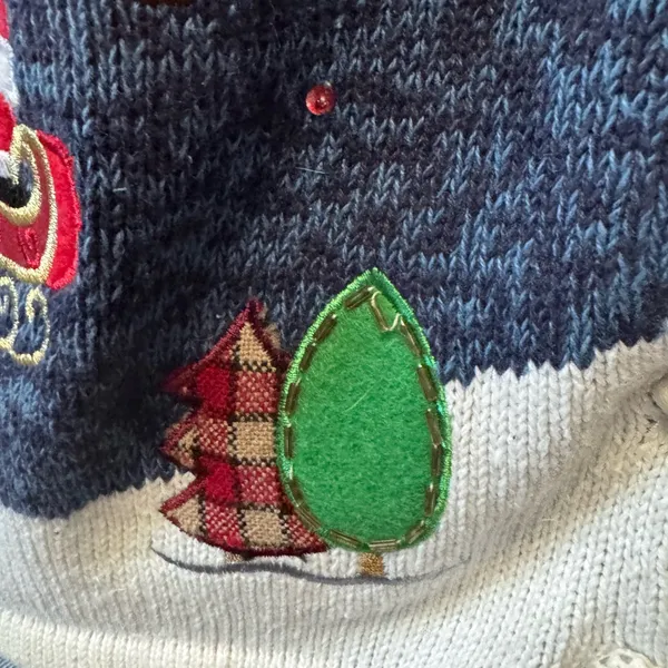 Vintage Heirloom Collectibles Santa Reindeer Christmas Sweater Vest‎ Large - Image 5