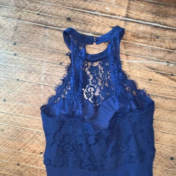 Lulu’s Dance All Evening navy lace M elegant semi formal maxi dress - Image 6