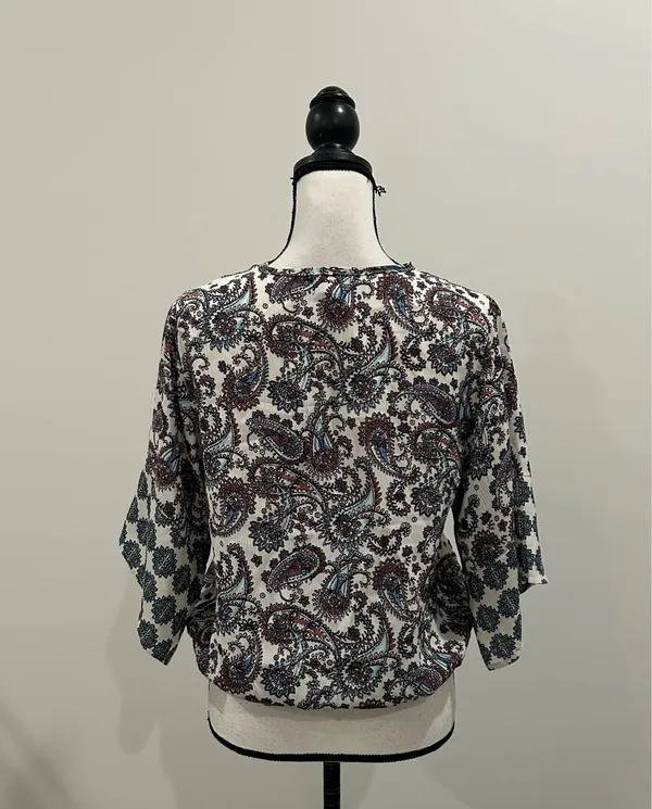 OLM Paisley Surplice Blouse Multiple Size M - Image 4