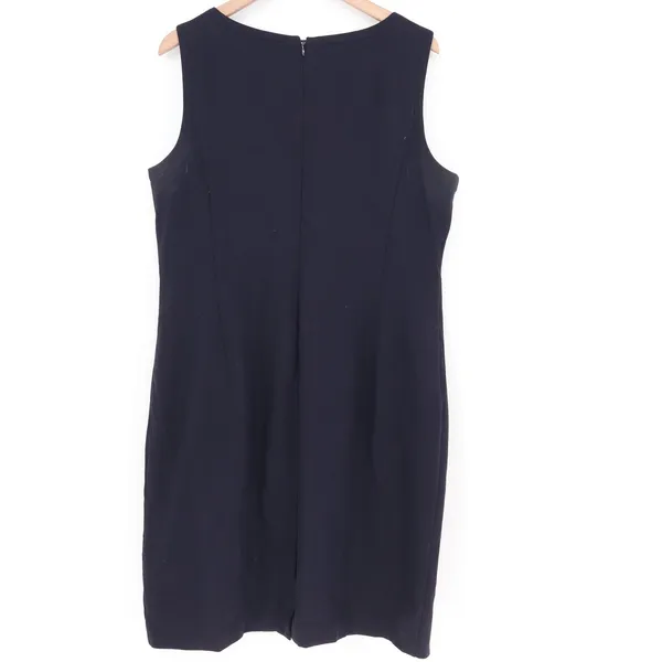 Talbots Dress Womens 16 Sleeveless Shift Navy Blue Faux Pocket Good - Image 4