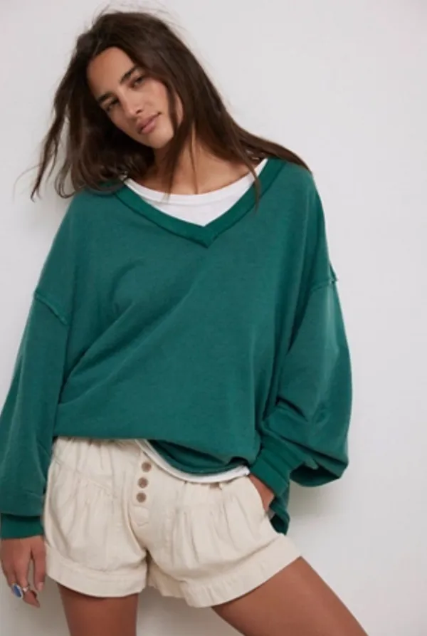 Free People Venice V-Neck Sweatshirt - Image 4
