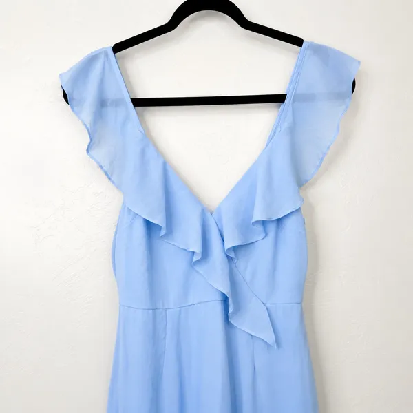 NEW Lulus Charming Event Light Blue Asymmetrical Ruffled Maxi Dress Medium - Image 6