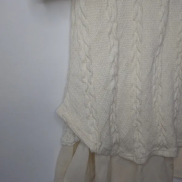 Reborn L Lagenlook Creme Vanilla Sweater Dress L - Image 4