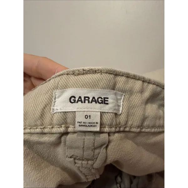 Garage Straight Leg Khaki Cargo Pants Large Side + Back Pockets Baggy Size 01 - Image 3