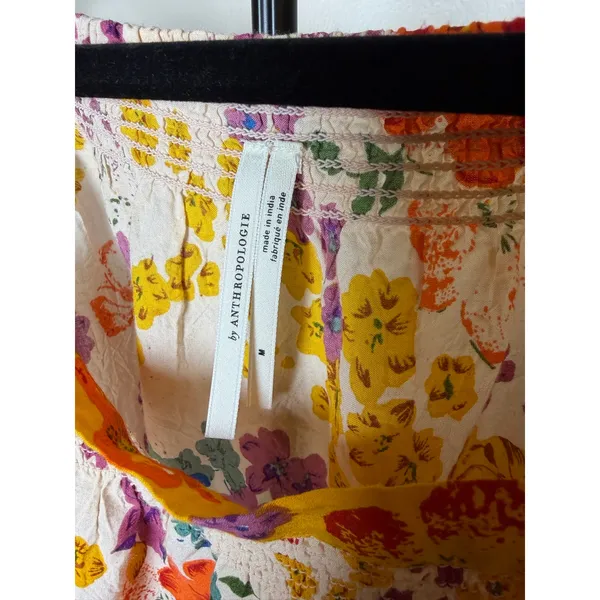 Boho Bright Floral Tank Top Anthropologie Size Medium - Image 3