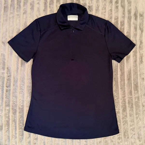 PGA Tour Womens Airflux Polo Navy Blue‎ Quarter Zip Short Sleeve Golf Top XS - Image 2