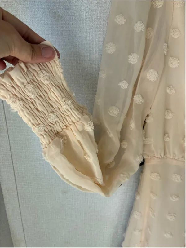 Lulus Beige Lace Mini Dress Size Small - Image 3