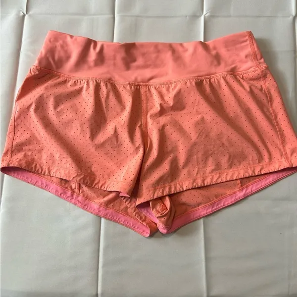 Lululemon Final Lap Short 2.5" Pop Orange Lined Eyelet Athletic Shorts Size 10 - Image 3