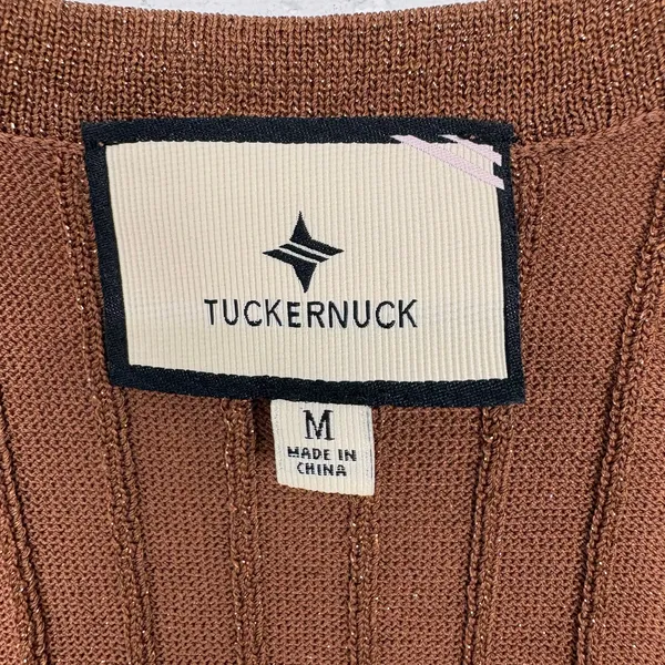Tuckernuck Ari Knit Tank Top Bronze Brown Metallic Viscose Poly Nylon Medium - Image 5