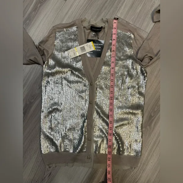 Jones New‎ York Gray Sequin Cardigan Sweater - Image 6