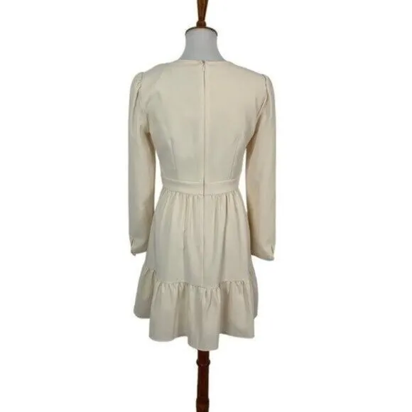 Gal Meets Glam Hayley Dress 4 Ivory Long Sleeve Back Zip Romantic‎ Chic - Image 6