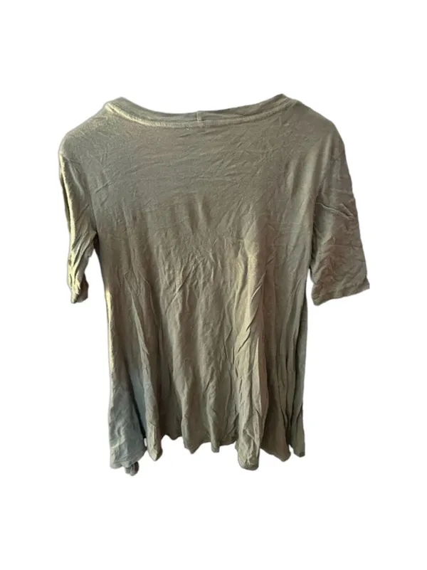 Free People Olive Green Asymmetrical Hem Relaxed Tee XS - Image 3