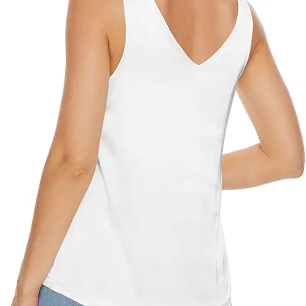 Womens White vneck Satin Wide Strap Camisole size small - Image 4