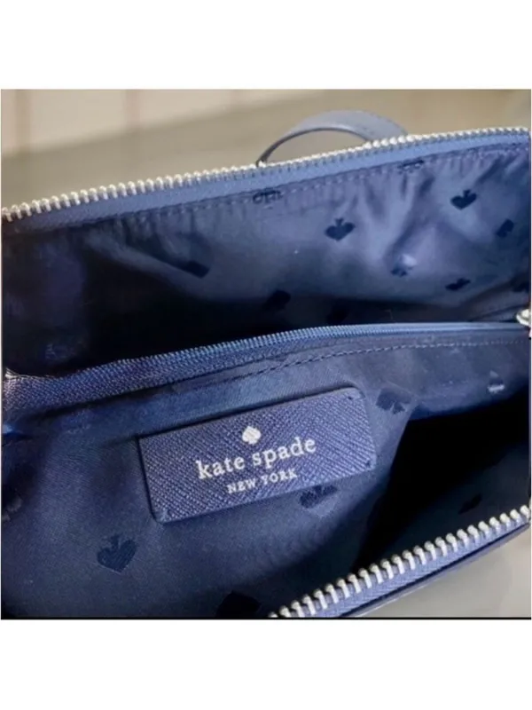 Kate Spade Lola Joely Large Glitter Carryall Tote in Dusk Navy Blue GUC - Image 9