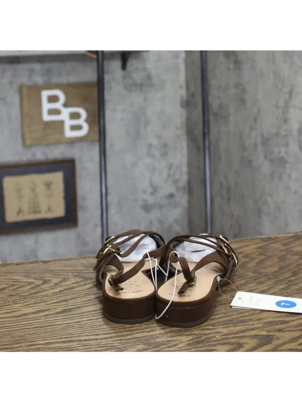 NWT A New Day Twiggy Multi Buckle Mini Heel Flats 94303757 Brown 7M - Image 5