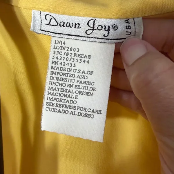 Dawn‎ Joy Yellow 2 Piece Skirt Suit Set Blazer Sheath Dress NWT Size 13/14 USA - Image 9