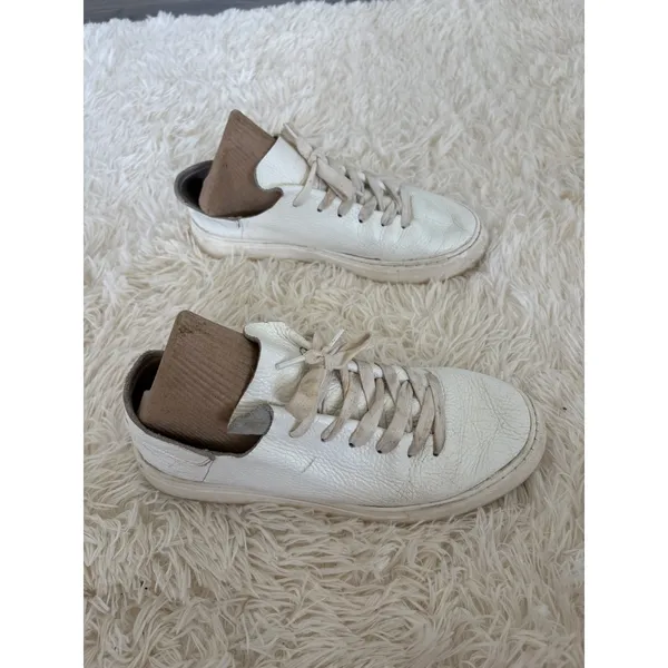 Sam Edelman White Leather Low Top Sneakers‎ Casual Shoes Women's Size 8 - Image 3