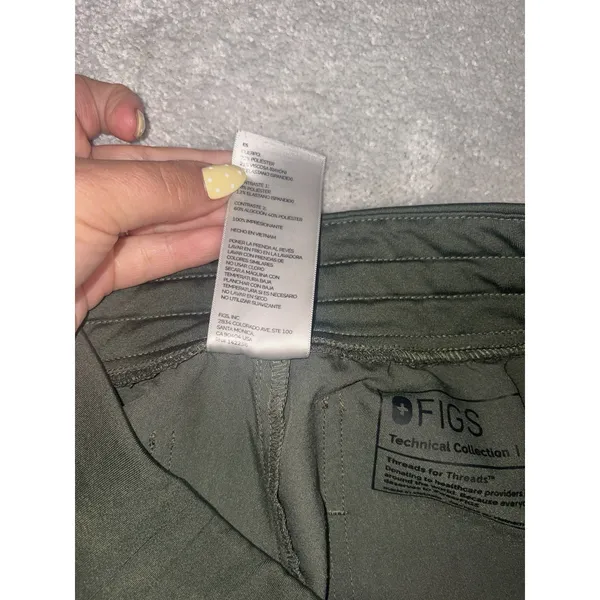 FIGS Zamora Jogger Scrub Pants Dark Olive Green Drawstring Women S/P - Image 5