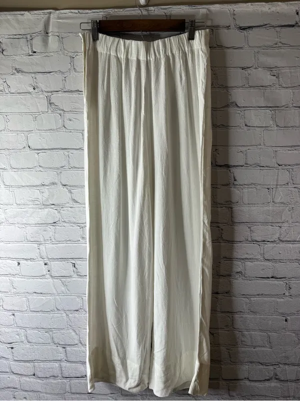 GLG Good Luck Gem white linen wide leg pants medium - Image 2