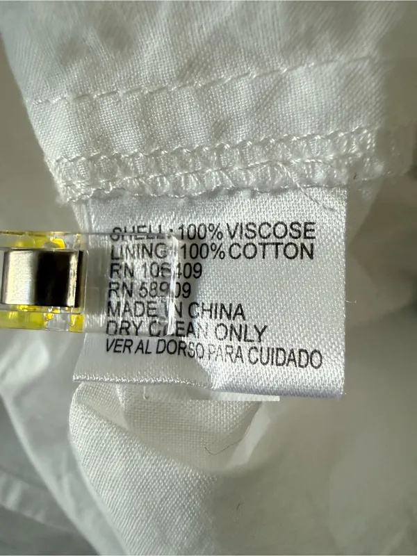 Gianni Bini White Midi Dress with Blue Hem Embroidery - Image 4