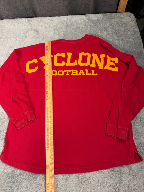 Iowa state Cyclone Football Red Long Sleeve Tee press box large - Image 5