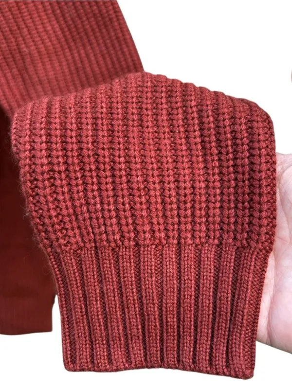NWT Banana Republic Mixed Cable Knit Wool Blend Sweater Rust Size Small - Image 4