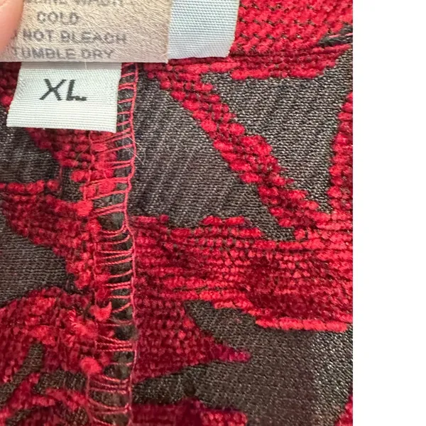 Habitat Clothes to Live In Vintage Red Floral Jacquard Blazer Jacket XL Tapestry - Image 4