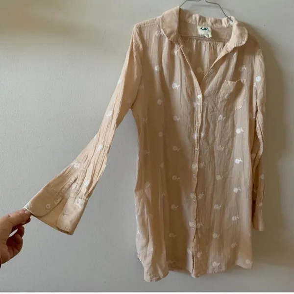 Anthropologie Mermaid Label Cream Shoreward Beach Dress - Image 8