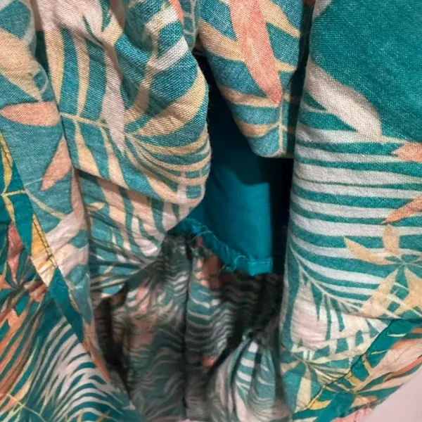 Betsey‎ Johnson Palm Leaf Printed Maxi Dress Medium Tropical Wedding Guest Boho - Image 7