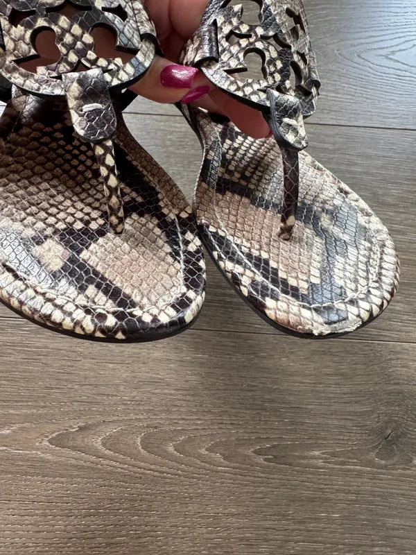 Tory Burch Miller Sandals Snake Print - Image 2