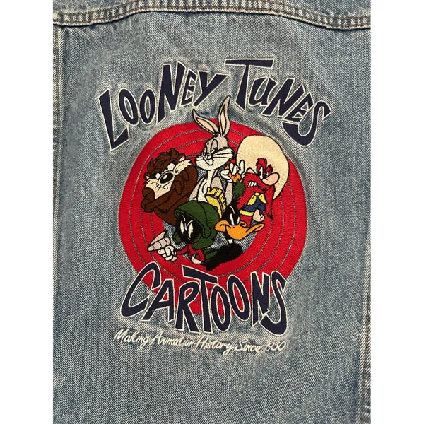 Vintage Warner Bros Looney‎ Tunes jean denim jacket M - Image 3