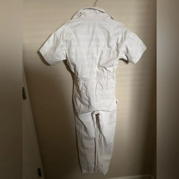 Free People Marci Denim Coveralls Utility Overalls‎ Sz XS in White - Image 8