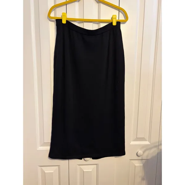 Beloux Black‎ 3 Piece Knit Skirt Set Cardigan Top Midi Skirt Vintage Style - Image 8