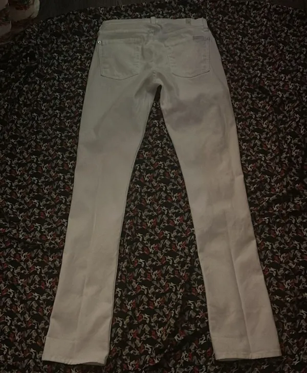 7 For All Mankind 7FAM White Jeans 24 Boho Casual Festival Hippie Minimalist - Image 2