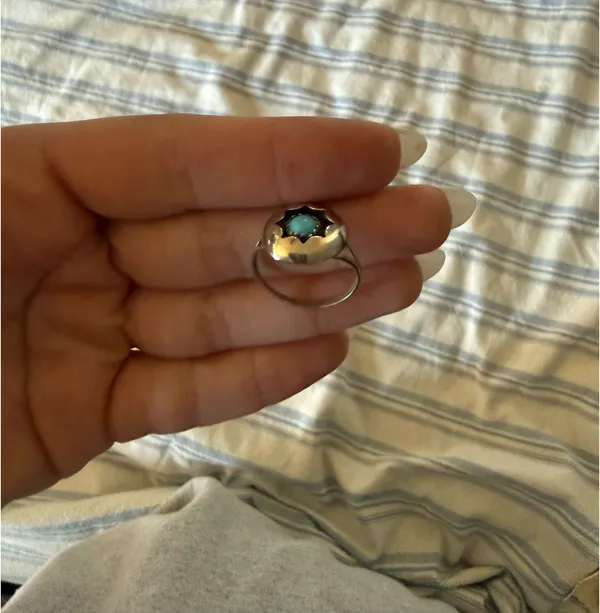 Turquoise Sterling Silver Ring - Image 2