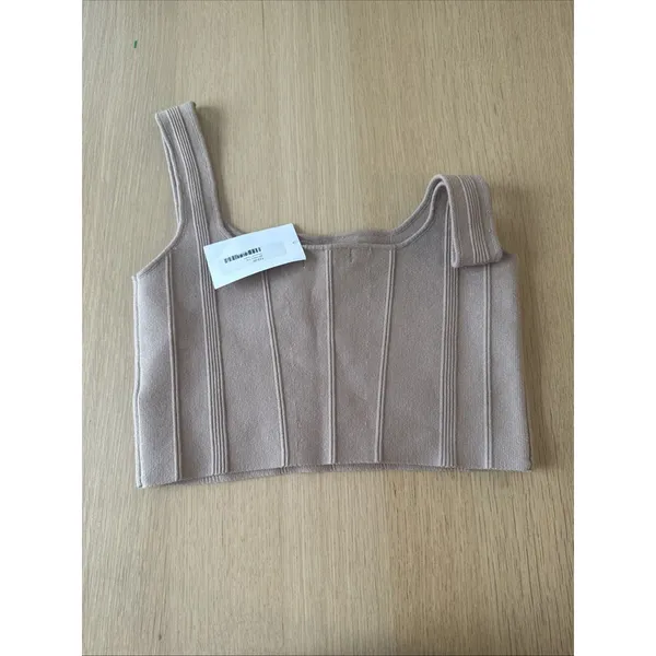 Revolve NWT All: Row The Farrah Top Ribbed Fitted Square Neck Crop Tank Top Medium - Image 4