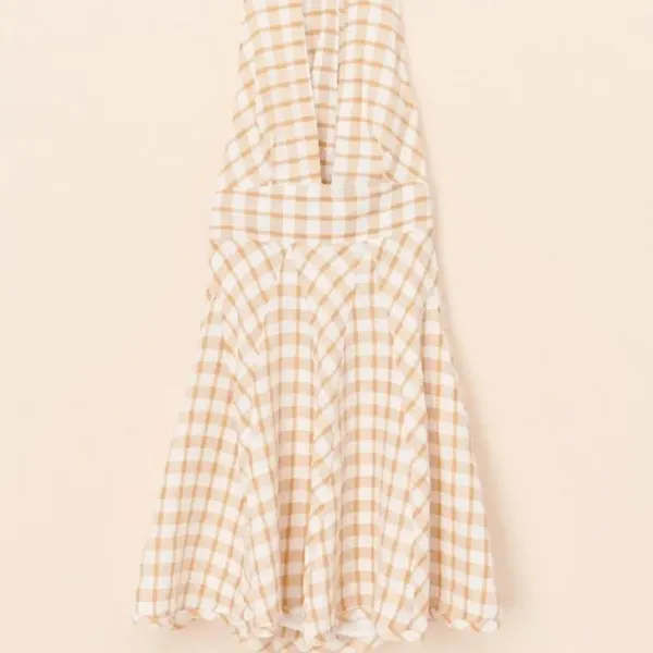 ✨HP✨FP Do The Twist Women's Gingham Deep V-Neck Pleated Mini Halter Dress✨ - Image 7