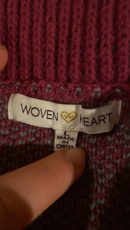 Woven Heart Cardigan Sweater - Image 2