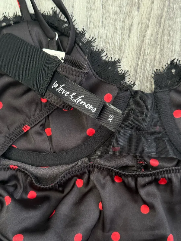 for love & lemons red and black polka dot corset - Image 5