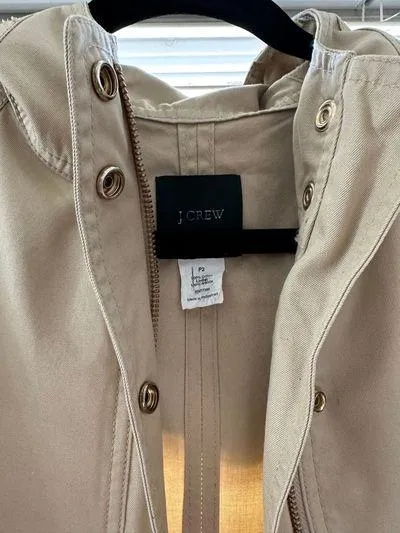 Vintage 90s Khaki Snap-Buttoned Hooded Utility Trench Coat - 2P - Image 9