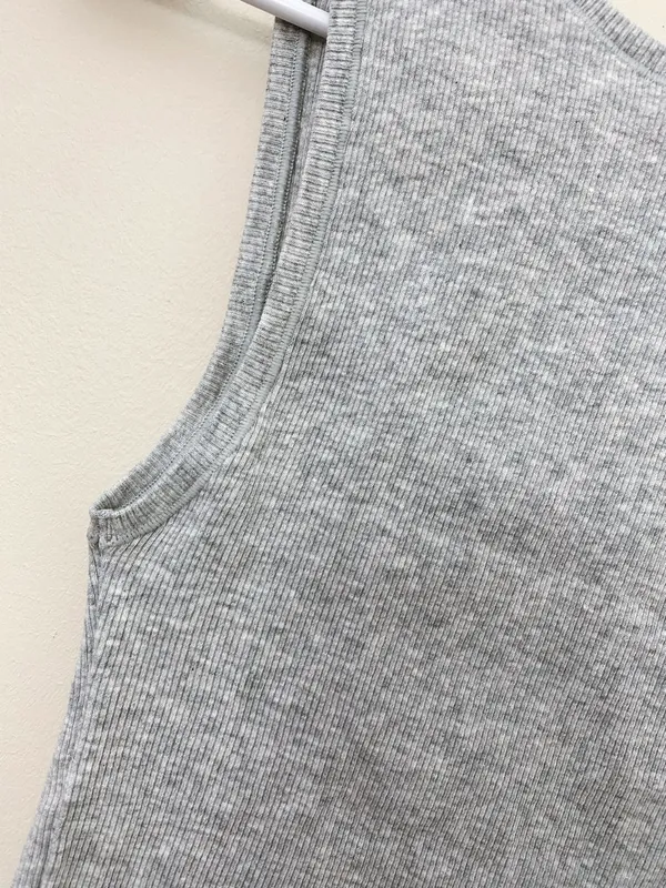 SKIMS cotton rib tank in light heather grey size XS - Image 12
