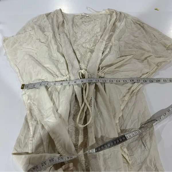 Sweet Magnolia Off White‎ Cream Lace Tie Waist Lightweight Cardigan OS - Image 6