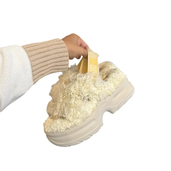 UGG Fluff Sugar Mellow Yellow Platform Slingback Sandals Slippers - Image 7