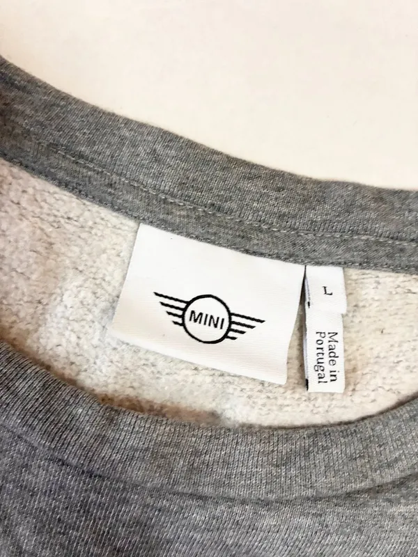 Mini Cooper Embossed 3D Wing Logo Women's Crewneck Sweatshirt BMW - L - Grey - Image 3