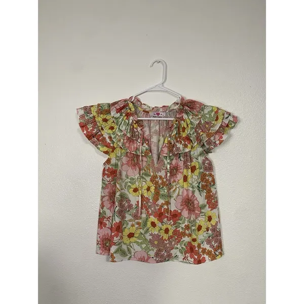 Camisa Con Estampados De Flores Para Mujer Talla Xs Marca Buddy Y Love Algodón - Image 4