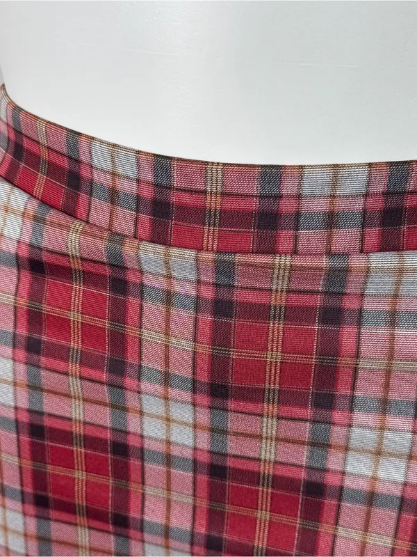 Halara Plaid Skort Mini Skirt Red Grey Large Preppy Punk Academia School Girl - Image 5