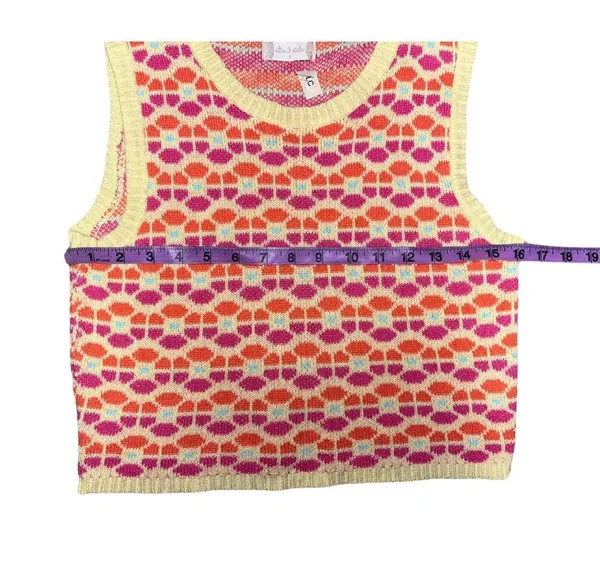 Altar'd State Pink and Orange Knit Retro Sweater Small - Image 6
