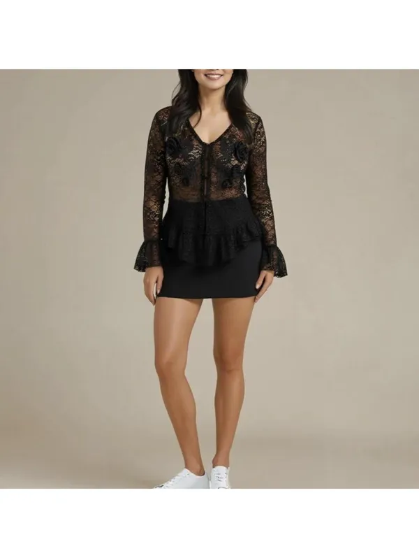 Women's Black Blous Size undefined - Image 2