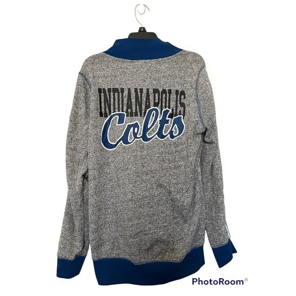 NFL Juniors Colts quarter zip gray/blue‎ size L 11/13 - Image 2