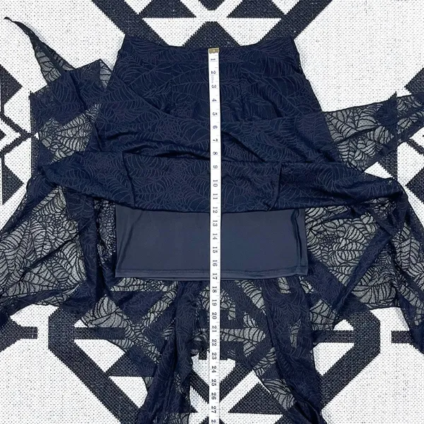Killstar Caroline Black Lace Handkerchief Hem Skirt XS - Image 9